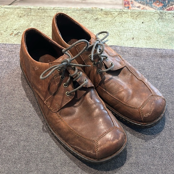 Born Oxford Shoes Mens Linden Brown Distressed Leather Casual Shoes Size11